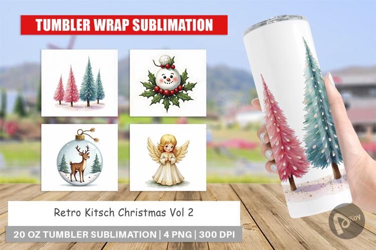 Retro Kitsch Christmas Tumbler