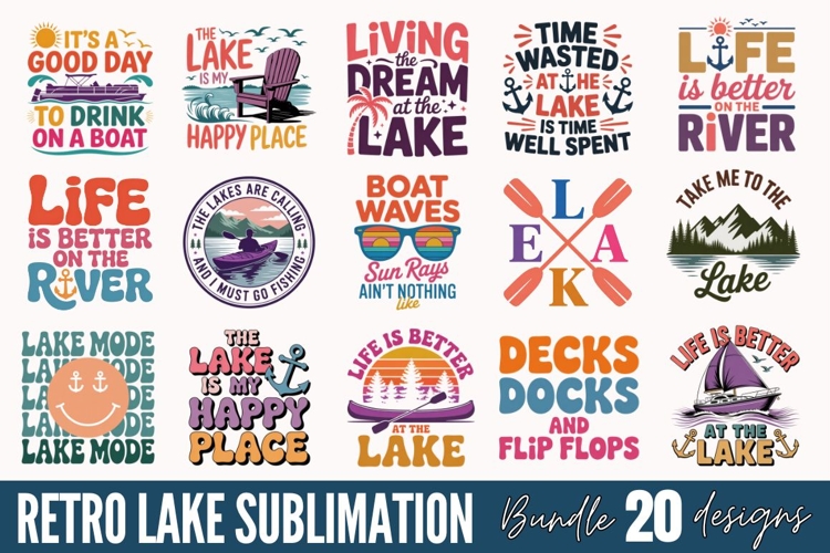 Retro Lake Sublimation Bundle, Summer Sublimation