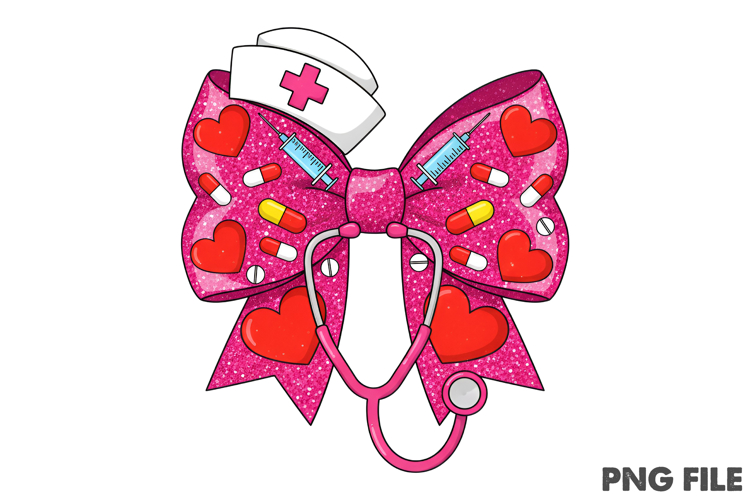 Retro Love Cupid Nurse Valentine PNG