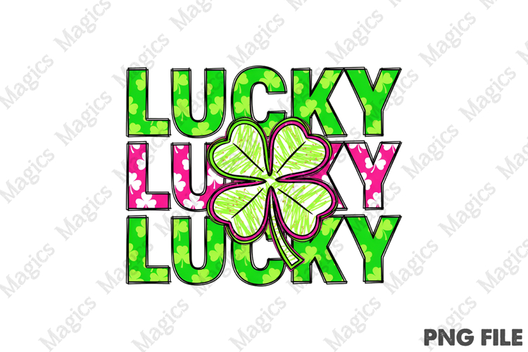Retro Lucky St Patricks Day Shamrock Png