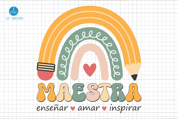 Retro Maestra Spanish Teacher Png, Back To School Design