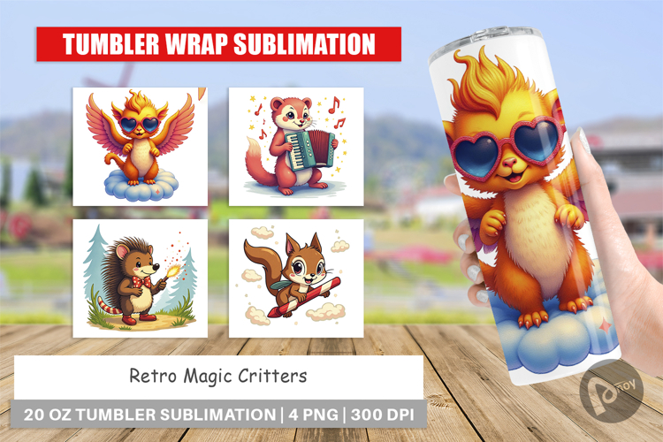 Tumbler Retro Magic Critters