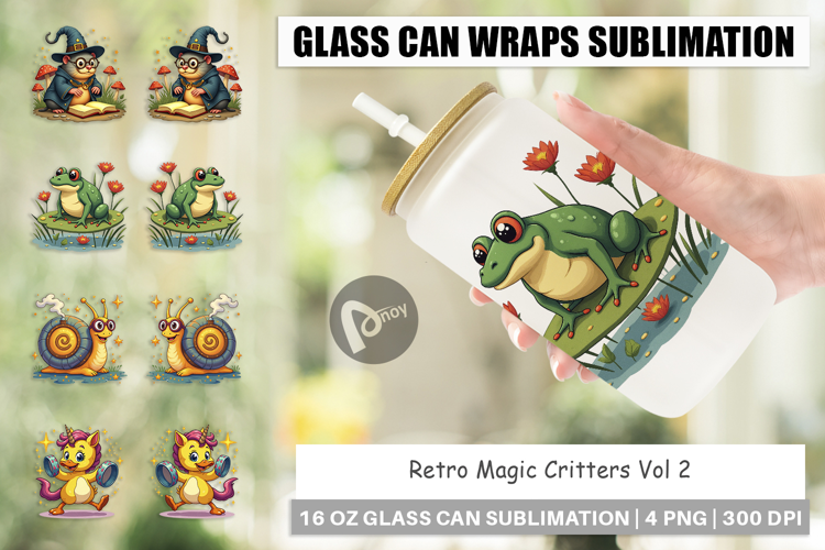 Glass Can Retro Magic Critters