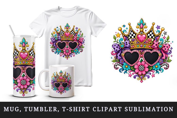 Retro tumbler, mug wrap, clipart sublimation design example image 1