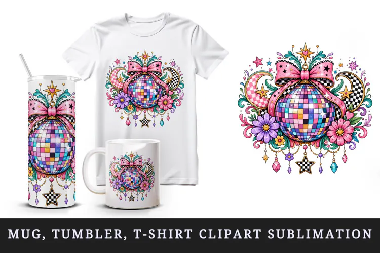 Retro tumbler, mug wrap, clipart sublimation design