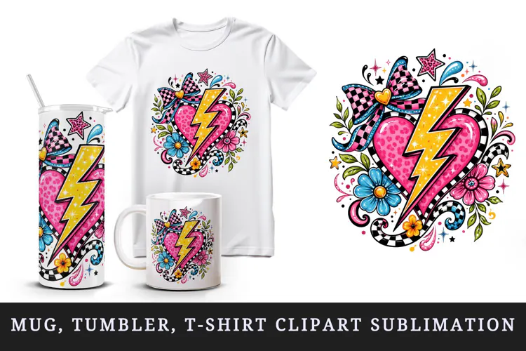 Retro tumbler, mug wrap, clipart sublimation design