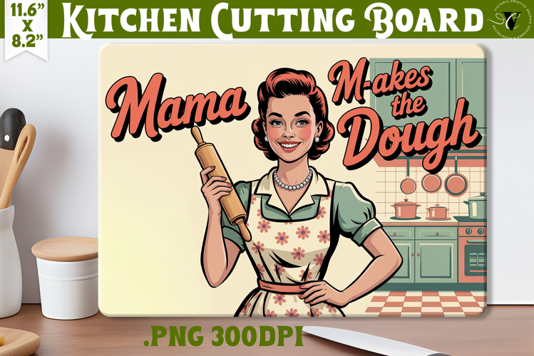 Retro Mom Cutting Board | Funny Mom Kitchen decor