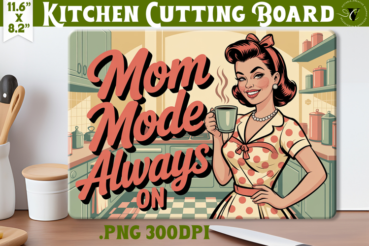 Retro Mom Cutting Board | Funny Mom Kitchen decor