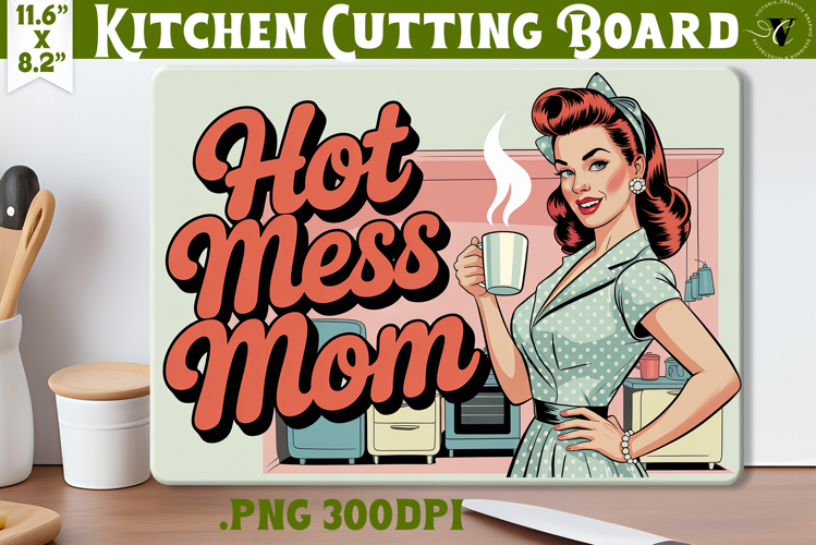 Retro Mom Cutting Board | Funny Mom Kitchen decor