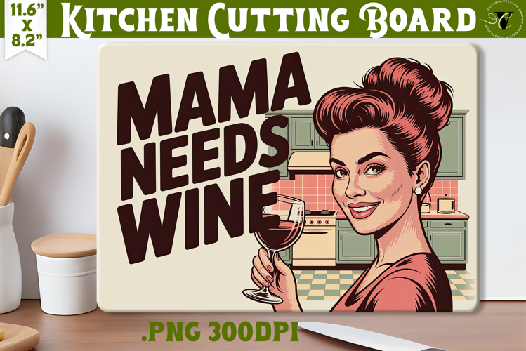Retro Mom Cutting Board | Funny Mom Kitchen decor