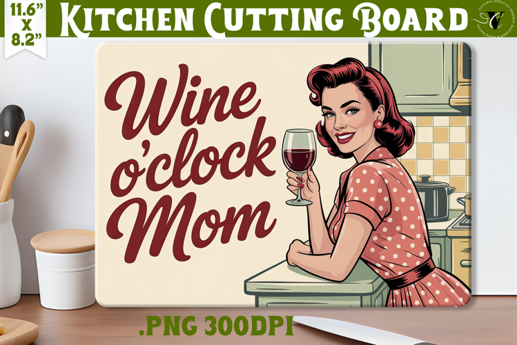 Retro Mom Cutting Board | Funny Mom Kitchen decor