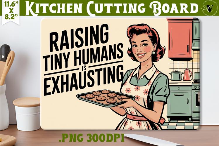 Retro Mom Cutting Board | Funny Mom Kitchen decor