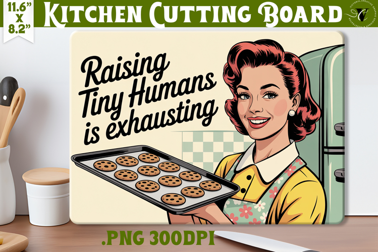 Retro Mom Cutting Board | Funny Mom Kitchen decor