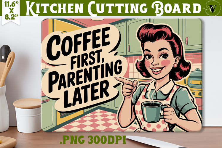 Retro Mom Cutting Board | Funny Mom Kitchen decor