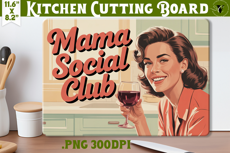 Retro Mom Cutting Board | Funny Mom Kitchen decor
