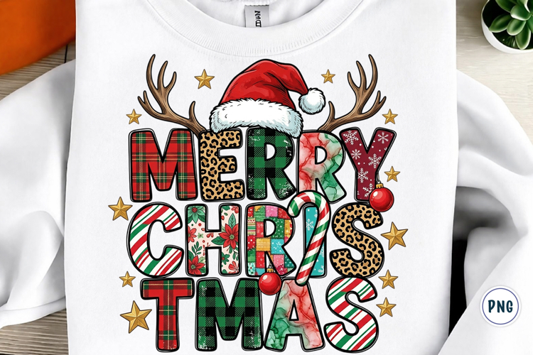 Retro Merry Christmas PNG
