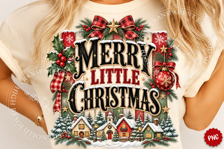 Retro Merry Christmas PNG Striped PNG