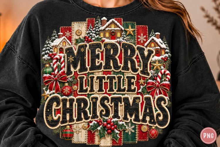 Retro Merry Christmas PNG Striped PNG example image 1