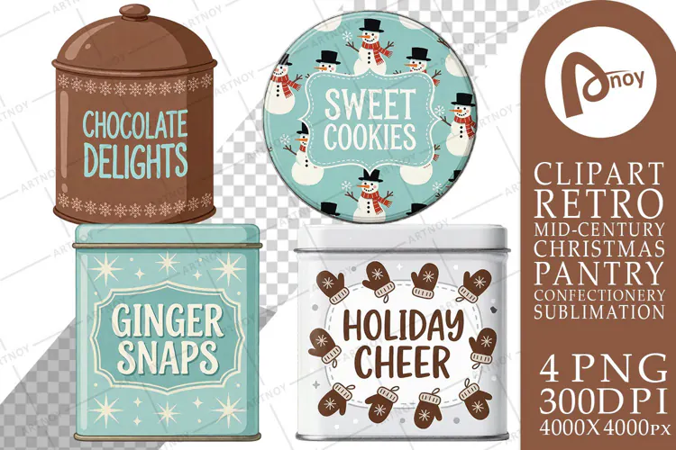 Mid-Century Cookie Tins Sublimation
