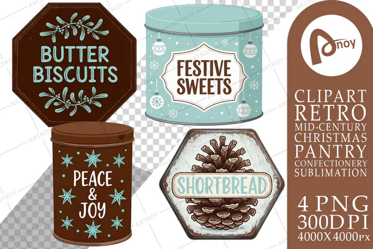Mid-Century Cookie Tins Sublimation