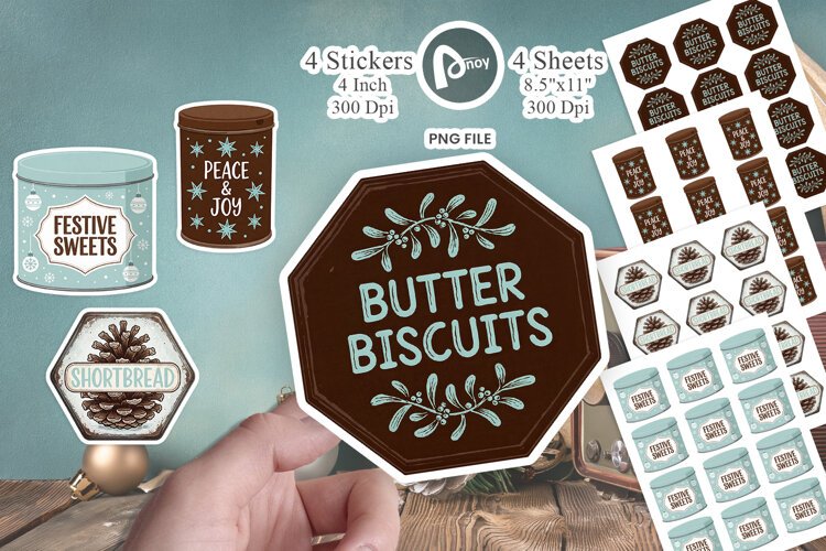 Mid-Century Cookie Tins Sticker example image 1