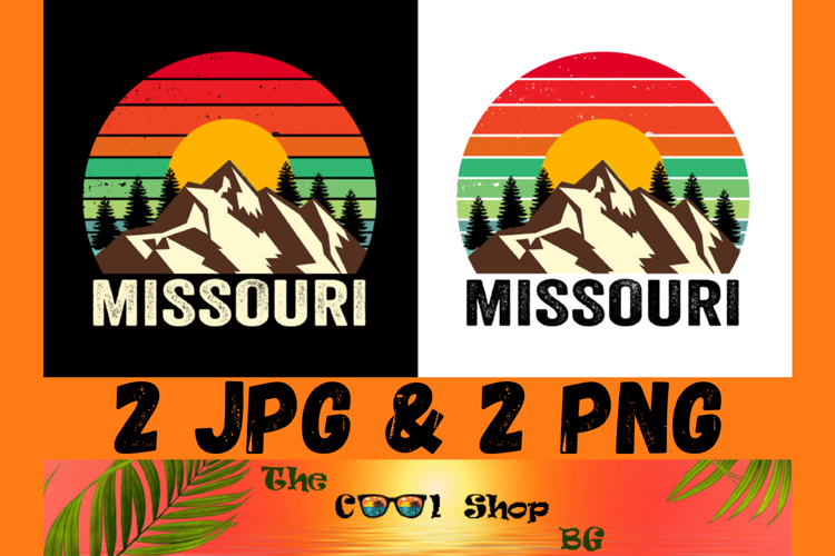 Retro Missouri Vintage Sublimation Png, Missouri Sunset Png example image 1