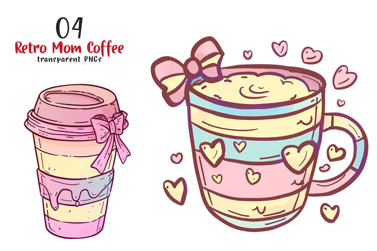 Retro Mom Coffee Png Clipart