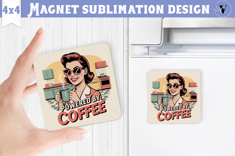 Retro Mom Square Magnet | Housewife Funny Mama sublimation