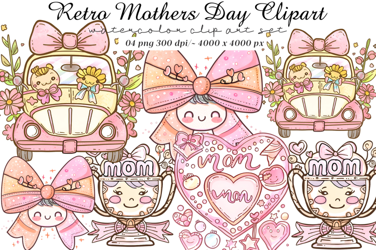 Retro Mothers Day Clipart