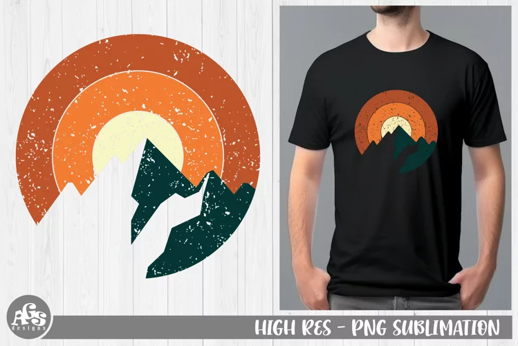 Retro Distressed Mountain Sublimation Design