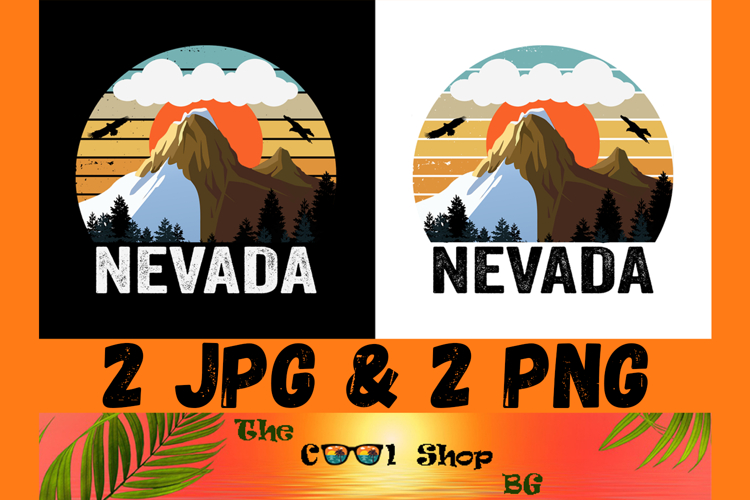 Retro Nevada Vintage Sublimation Png, Nevada Sunset Png example image 1