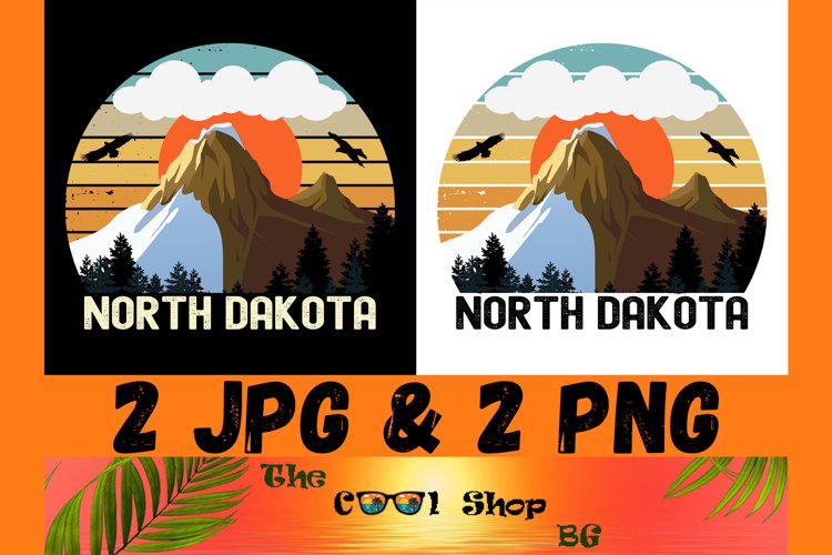 Retro North Dakota Vintage Sublimation Png, North Dakota Png