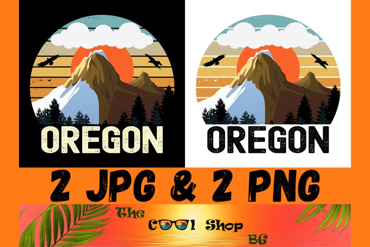 Retro Oregon Vintage Sublimation Png, Oregon Sunset Design