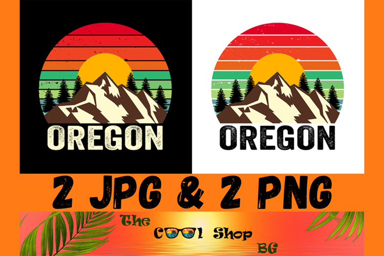 Retro Oregon Vintage Sublimation Png, Oregon Sunset Design