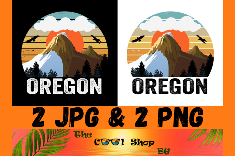 Retro Oregon Vintage Sublimation Png, Oregon Sunset Design