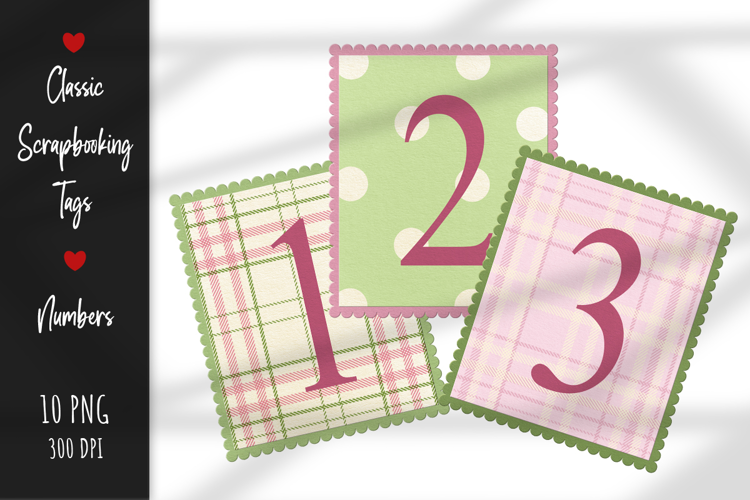 Retro Paper Geometric Pattern Tag with Numbers