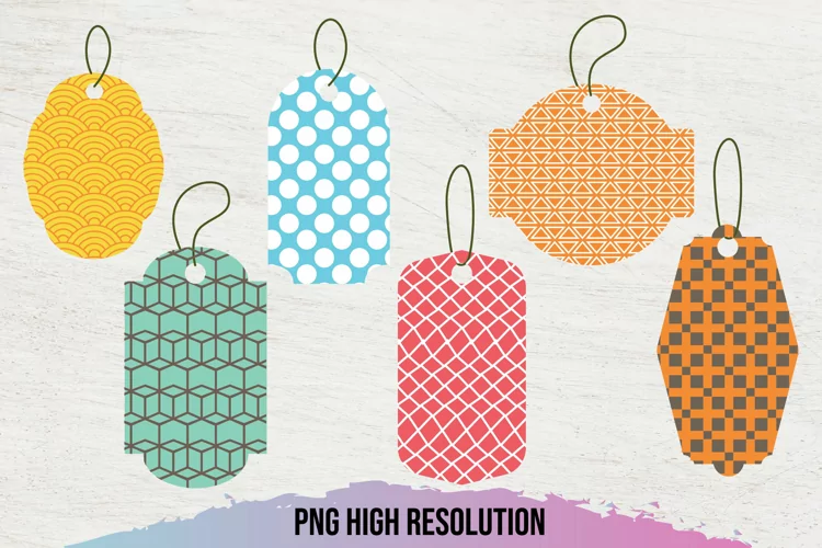 Retro Patterned Shaped Tag