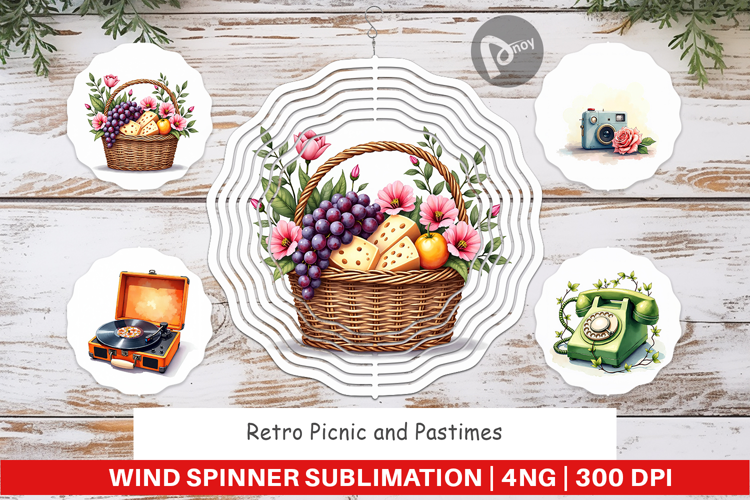 Retro Picnic & Pastimes Wind Spinner