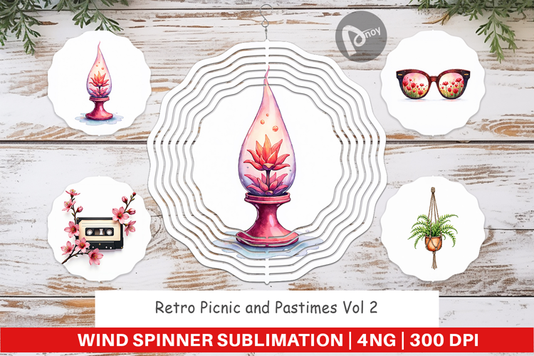 Retro Picnic & Pastimes Wind Spinner