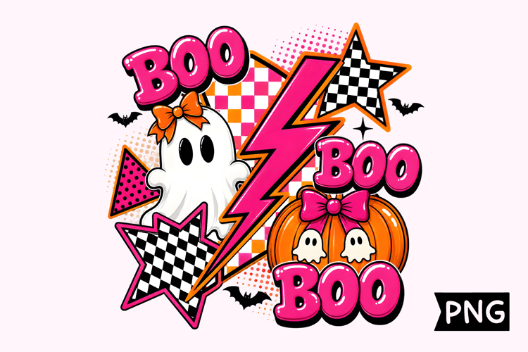 Retro Pop Pink Halloween BOO