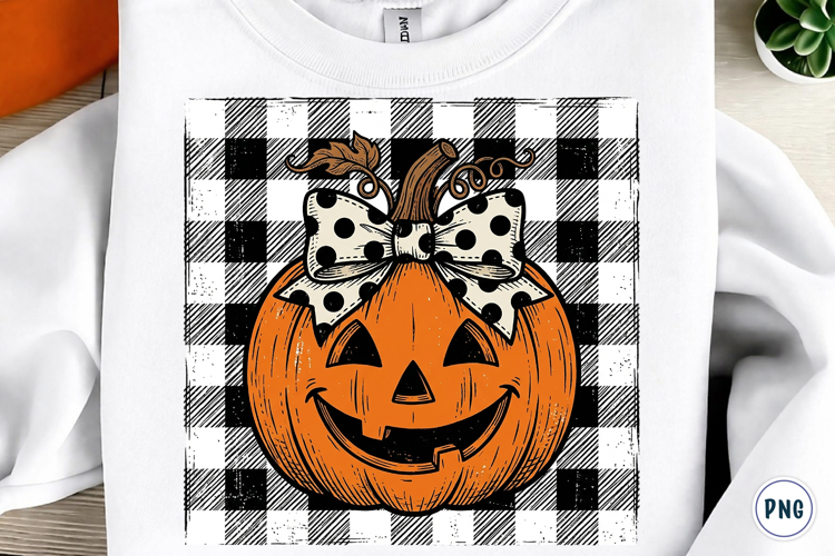 Retro Preppy Pumpkin PNG