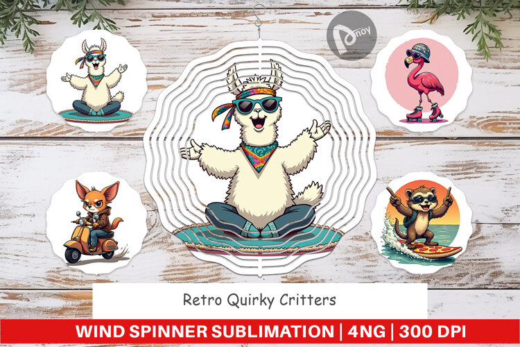 Wind Spinner Retro Quirky Critters example image 1