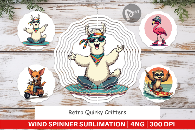 Wind Spinner Retro Quirky Critters