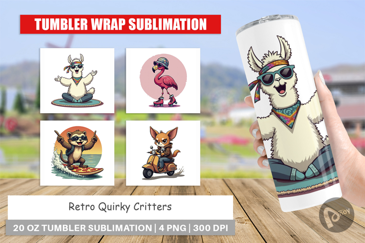 Tumbler Retro Quirky Critters