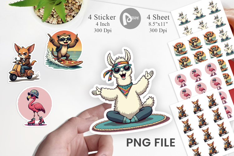 Retro Quirky Critters Sticker
