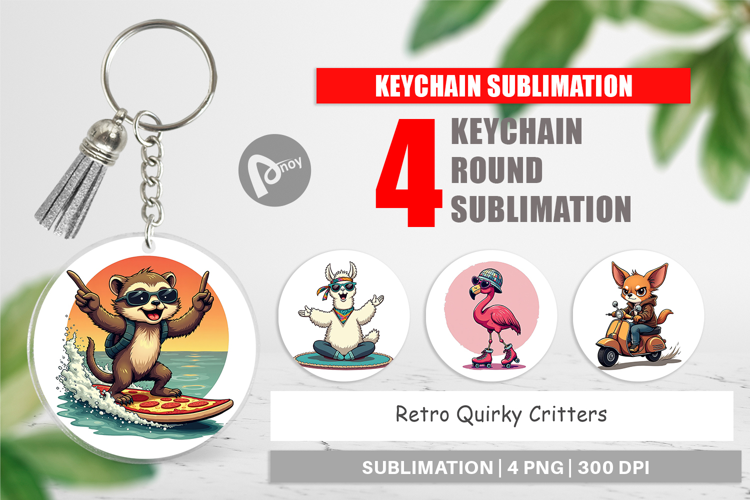 Keychain Retro Quirky Critters