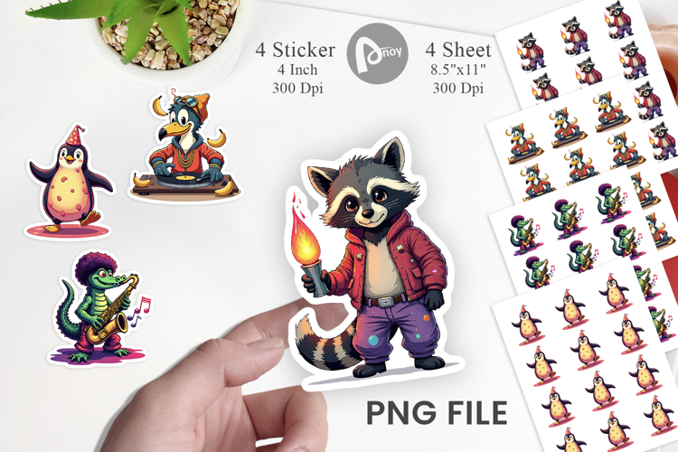 Retro Quirky Critters Sticker