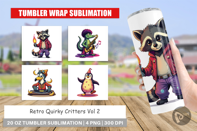 Tumbler Retro Quirky Critters