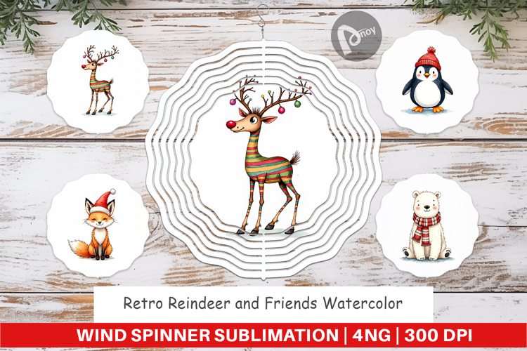 Reindeer and Friends Wind Spinner