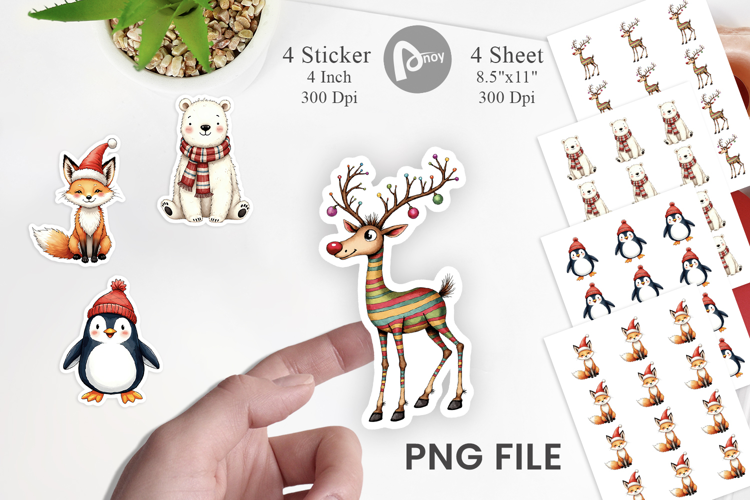 Reindeer and Friends Sticker